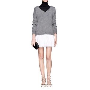 Alice + Olivia Rei Box Pleat Lace Skirt in White 4